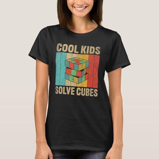 Puzzle Cube Cool Kids Solve Cubes Spee T-Shirt (Vorderseite)