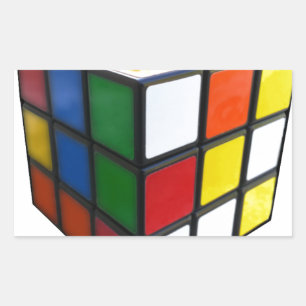 Puzzle Cube der 80er Jahre Rechteckiger Aufkleber