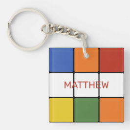 Puzzle Cube Game Toy Personalisiert in den 80er Ja Schlüsselanhänger