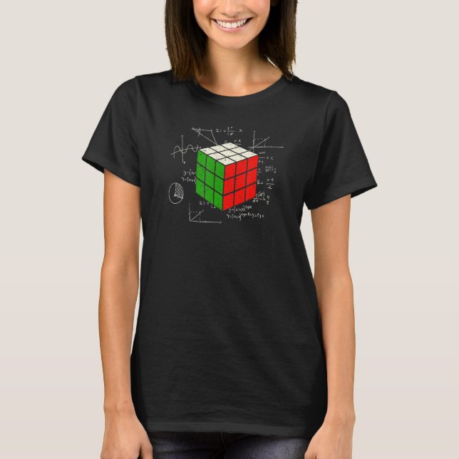 Puzzle Cube Math Speed Cubing 80er Jahre Vin T-Shirt (Vorderseite)