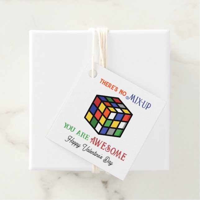 Puzzle Cube Valentine Gefallen Tags Geschenkanhänger (Beispiel)
