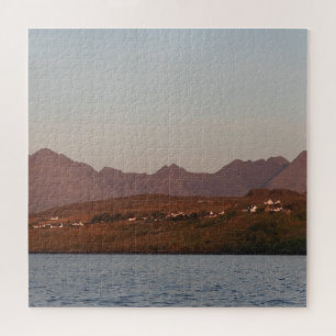 Puzzle Cuillin Hills au coucher de soleil rouge Île de Sk