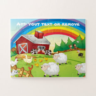 Puzzle Cuisine de la ferme arc-en-ciel, animaux de ferme,