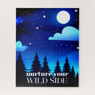 Puzzle Cultivez Votre Côté Sauvage - Lune. Étoiles et pin