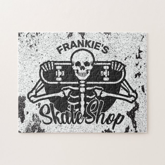 Puzzle Custom ADD NAME Skull Skate Shop (Horizontal)
