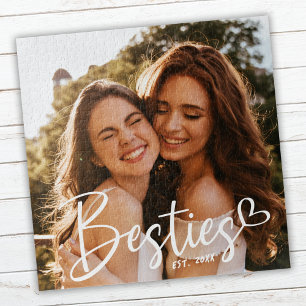 Puzzle Custom Besties BFF Modern Script Photo