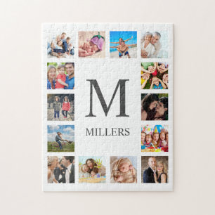 Puzzle Custom Family Photo Collage Personalized White