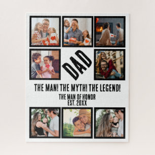 Puzzle Custom Funny Fête des pères Papa cadeau 8 Photo Co
