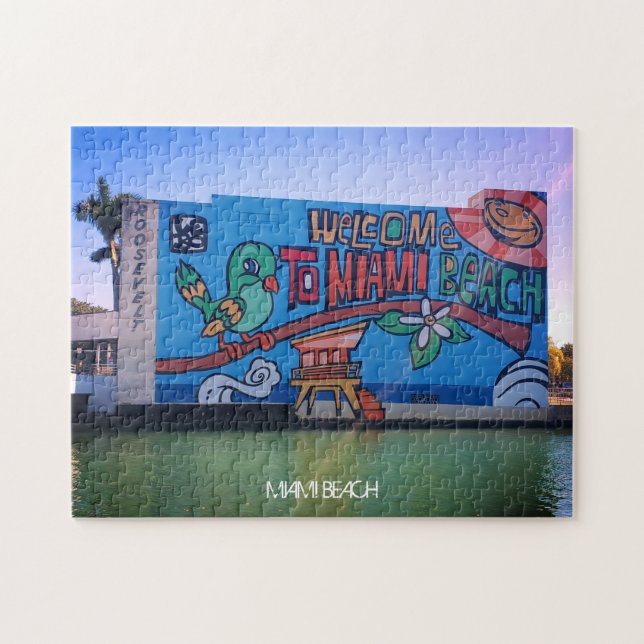 Puzzle Custom Miami Beach Florida Bienvenue - Adultes (Horizontal)