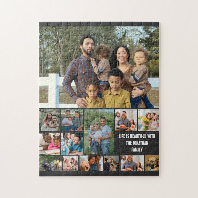 Puzzle Custom Modern Family 14 Photo Collage Modèle (Vertical)