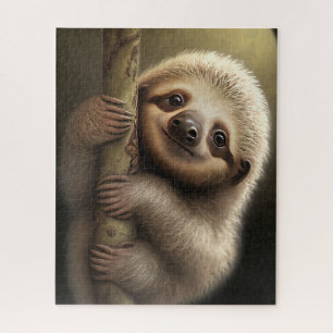 Puzzle Cute Baby Sloth Smiling Wildlife Nature Animal