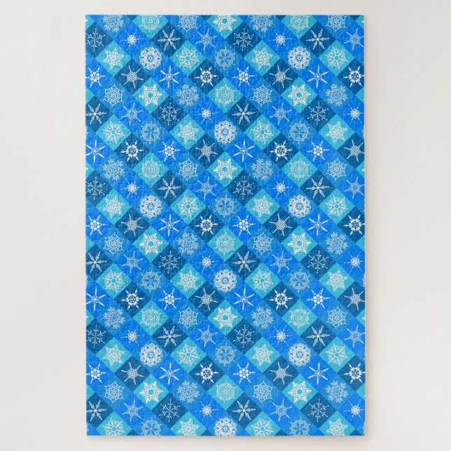Puzzle Cute bleu flocon de neige design motifs (Vertical)