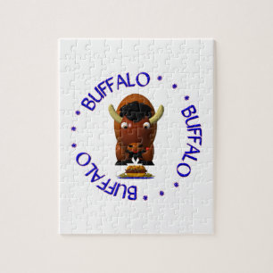 Puzzle Cute Buffalo with Beef on Weck and Buffalo Wings
