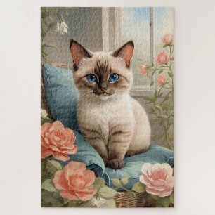 Puzzle Cute chat siamese