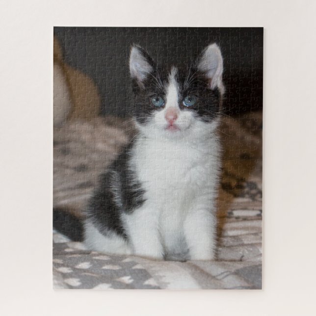 Puzzle Cute chaton noir et blanc (Vertical)