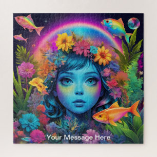 Puzzle Cute Cosmic Abstraite fille Surreal Arc-en-ciel
