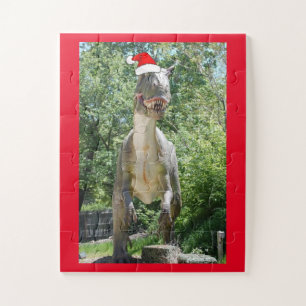 Puzzle Cute Dinosaur portant un Casquette du Père Noël