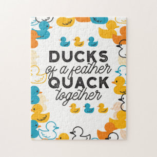 Puzzle Cute Funny Ducks Puns Quote