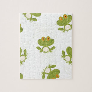 Puzzle Cute Green Frog