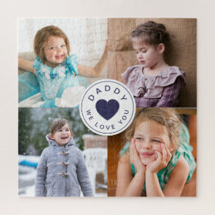 Puzzle Cute Heart Daddy We Love You Photo Collage