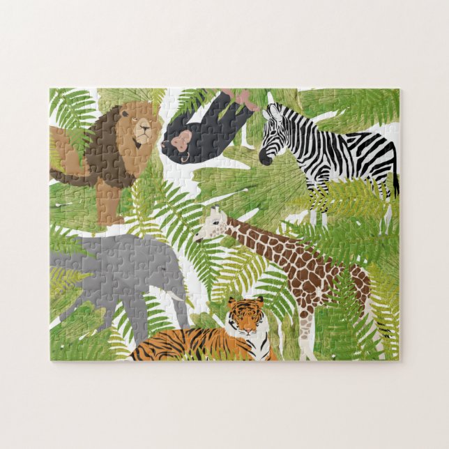 Puzzle Cute Jungle Animaux Safari Garçon | Fille (Horizontal)