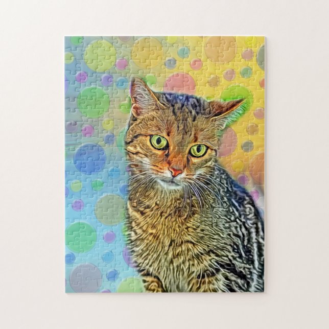 Puzzle Cute kitten - abstrait - peinture colorée (Vertical)