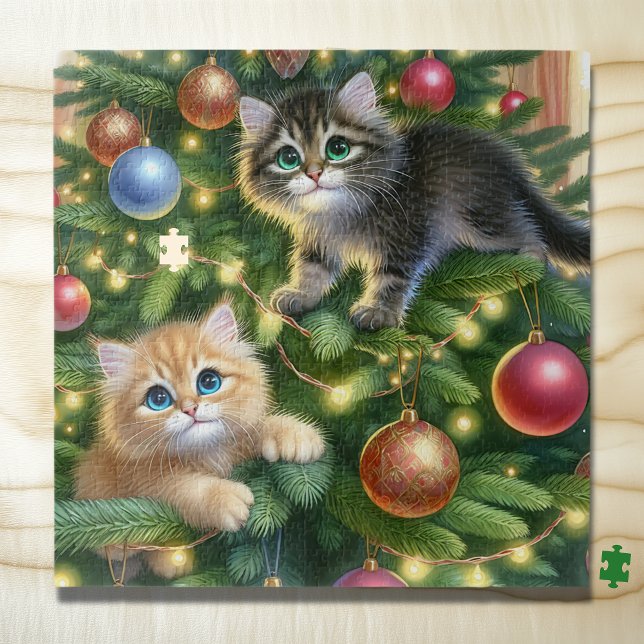 Puzzle Cute Kittens dans l'arbre de Noël (Créateur téléchargé)