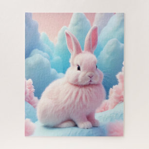 Puzzle Cute Lapin Rose Coton Bonbons Nuages