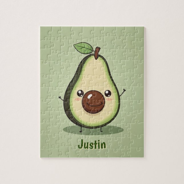 Puzzle Cute Little Personnalisé Avocado (Vertical)