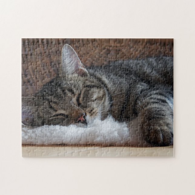 Puzzle Cute Little Strited Kitty (Horizontal)