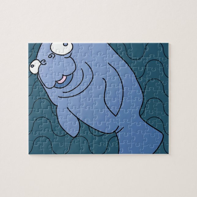 Puzzle Cute Manatee Hugger Cartographier animal (Horizontal)