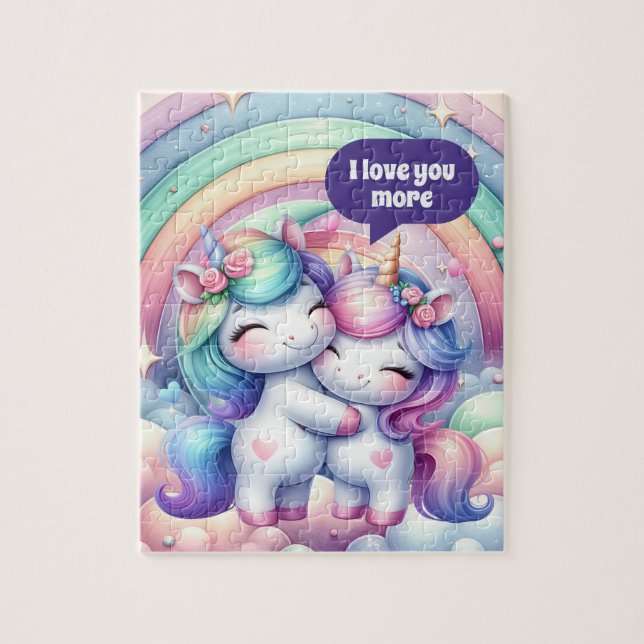 Puzzle Cute Mom Daughter love more  (Vertical)