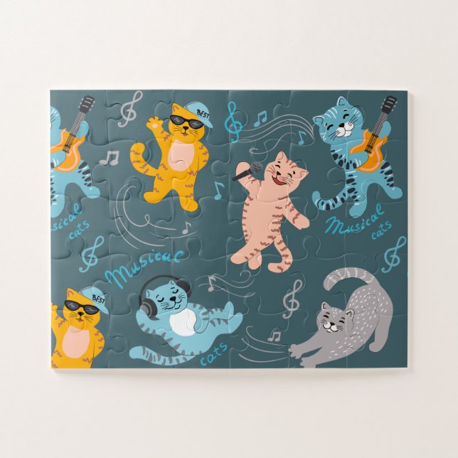 Puzzle Cute Musical Chats Motifs Enfants (Horizontal)