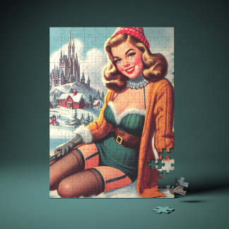 Puzzle Cute Retro Winter Pin-up