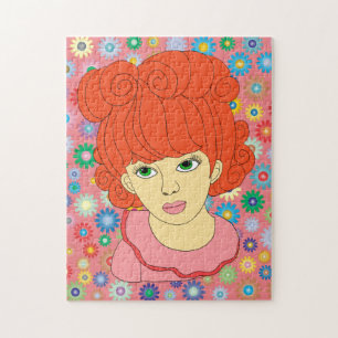 Puzzle Cute Rouge Courlis cheveux Petite Fleur d'art
