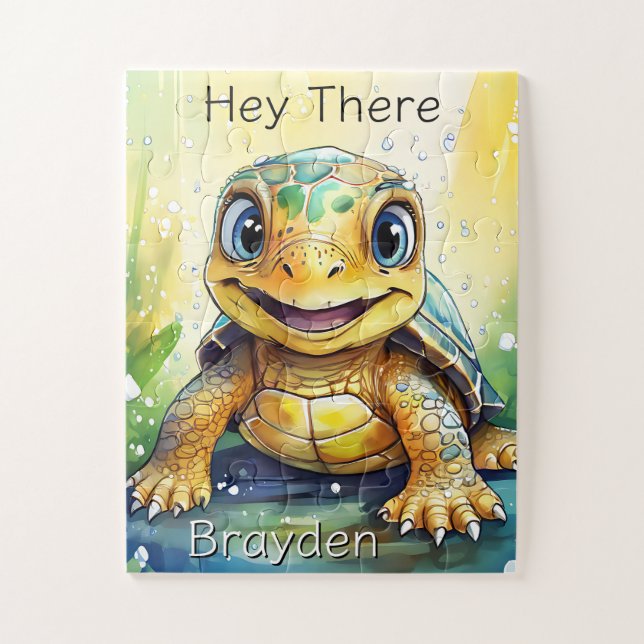 Puzzle Cute Sea Turtle Under the Sea Personalized (Vertical)