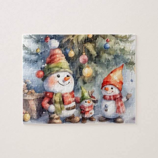 Puzzle Cute Snowmen Wonderland hiver (Horizontal)