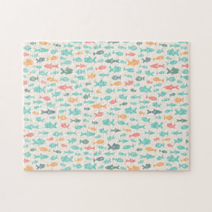 Puzzle Cute Swimming Fish Nautical Sea Difficult Pattern