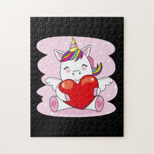 Puzzle Cute Unicorn Coeur Valentines Journée Filles Enfan