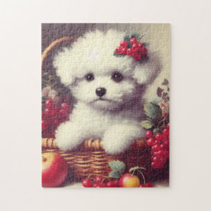 Puzzle Cute Vintage Bichon Frisé Peinture