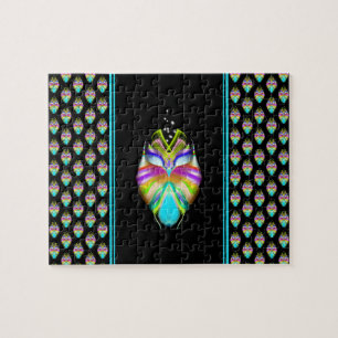 Puzzle Cyan coloré et hibou Oracle noir