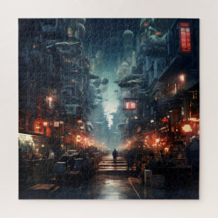 Puzzle Cyberpunk de nuit futuriste