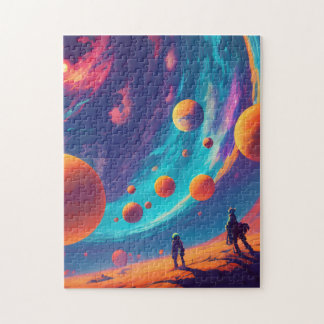 Puzzle cyberpunk planète terre étoile cosmos imaginaire