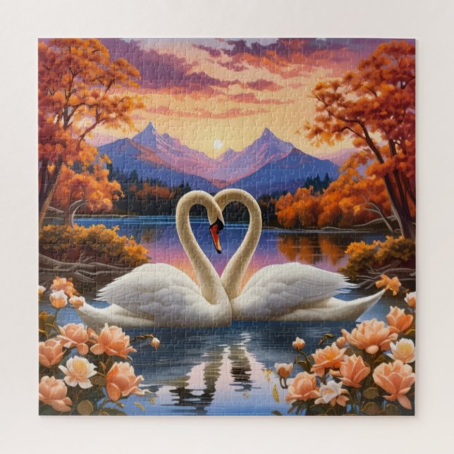 Puzzle Cygnes blancs (Vertical)