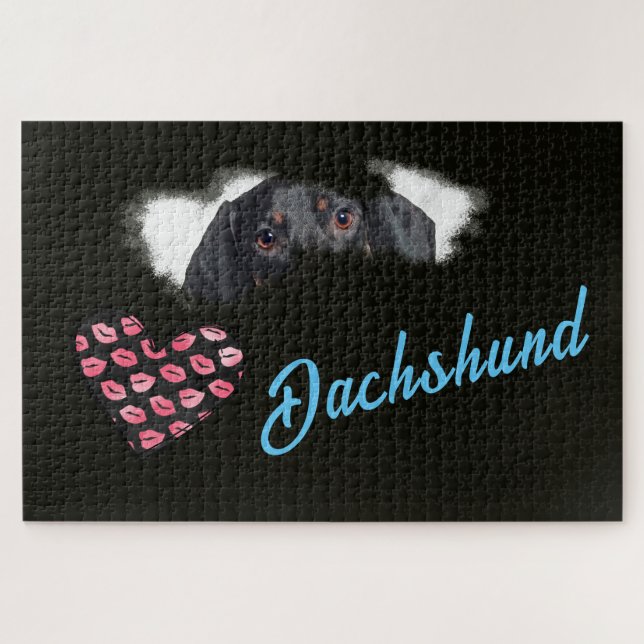 Puzzle Dachshund Eyes Solid Color 1000 pièce (Horizontal)
