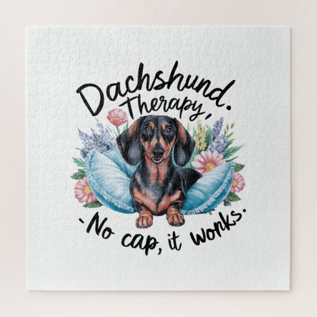 Puzzle Dachshund Therapy Pas de Casquette Il fonctionne (Vertical)