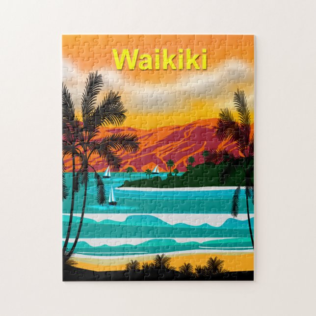Puzzle d'affiches de voyage de Hawaii Beach (Vertical)