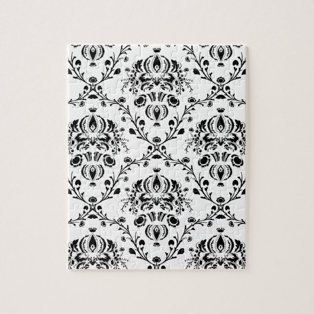 Puzzle Damask blanc et noir (Vertical)