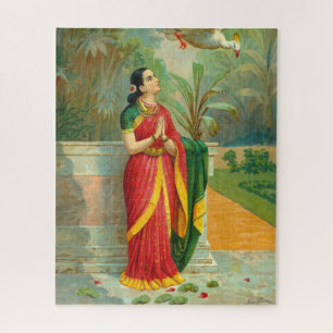 Puzzle Damayanti et le cygne par Raja Ravi Varma