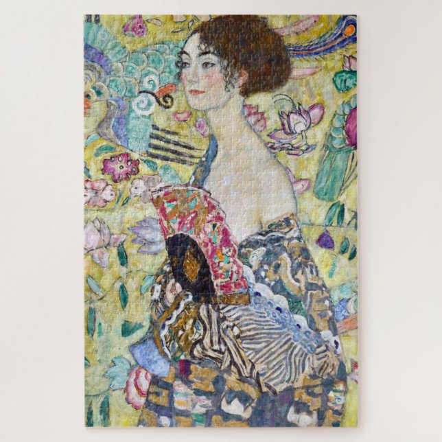 Puzzle Dame avec un ventilateur, Gustav Klimt (Vertical)